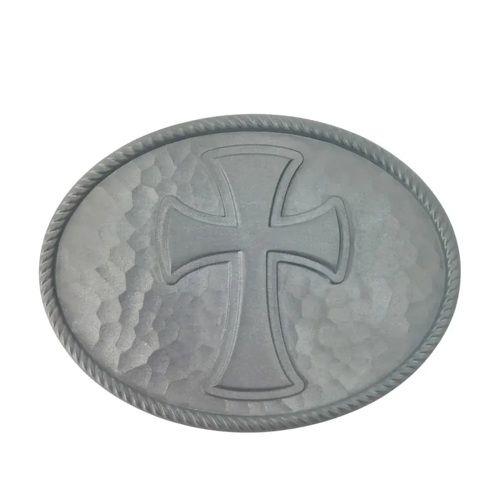 Cross Belt Buckle Great American Products 2006 Christian Oval Hammered
